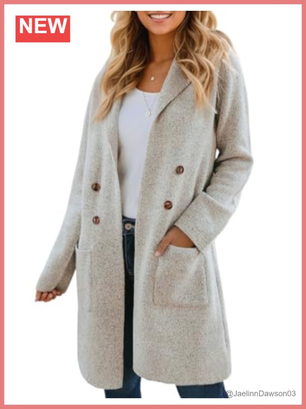Long Open Front Knit Cardigan Sweater with Notch Lapel